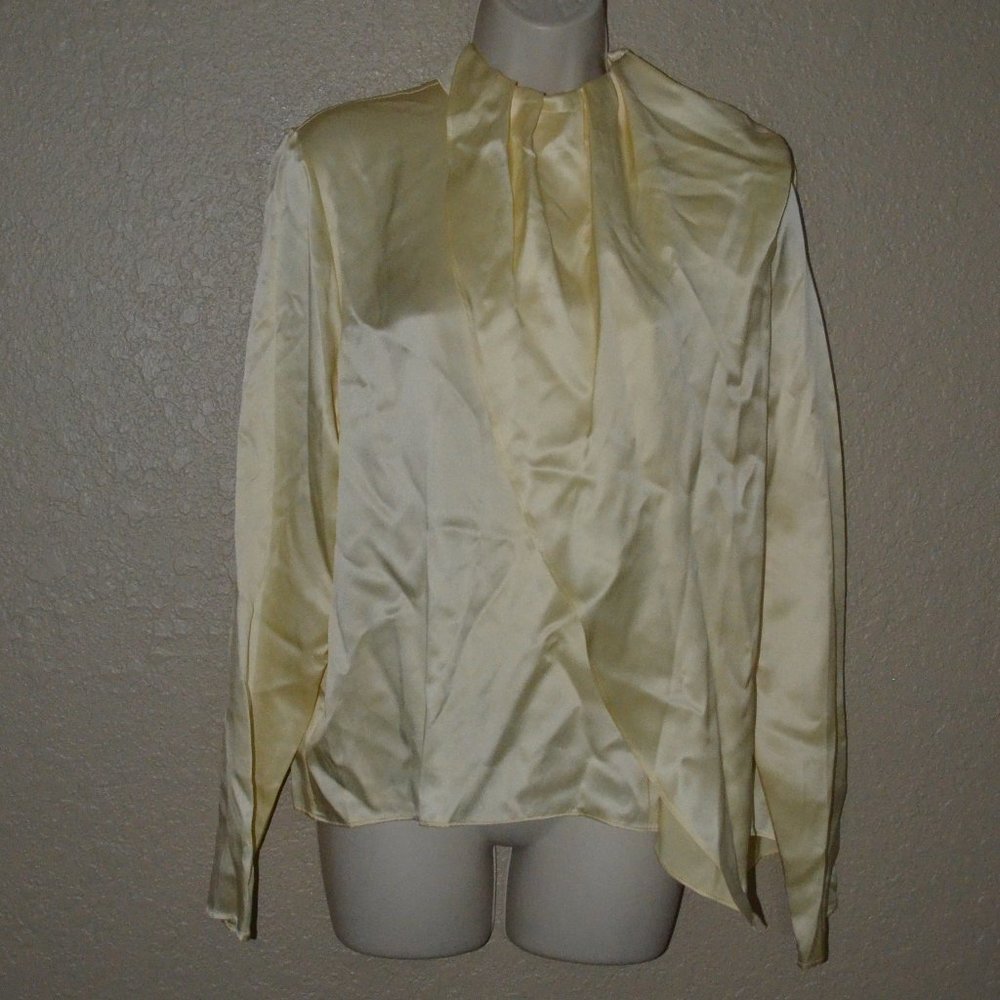 NWT $448 Sz 4 DODO BAR OR Yellow Silk Blouse